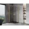 Mexen Mist-B Duo Duschkabine schwenkbar 95 x 95 cm, transparent, gebürstetes Gold - 8A2-095-095-55-00