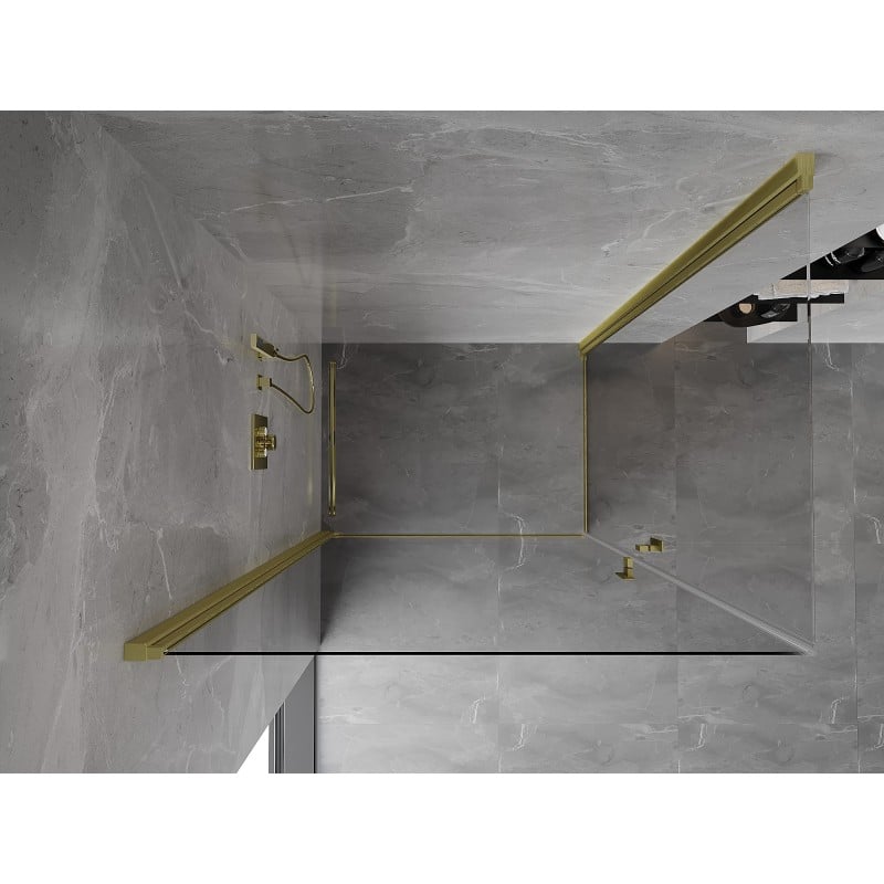 Mexen Mist-B Duo Duschkabine drehbar 90 x 85 cm, transparent, gold gebürstet - 8A2-090-085-55-00