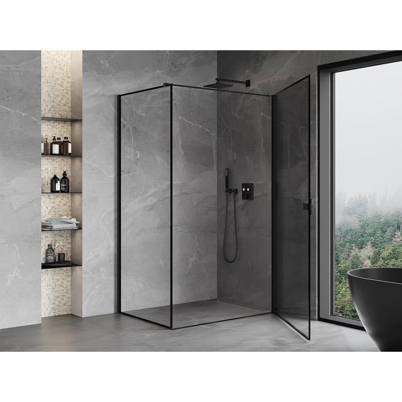 Mexen Mist-B Duschkabine rechts öffnend 70 x 75 cm, schwarzer Rahmen, schwarz - 8A2T-070-075-70-70-P
