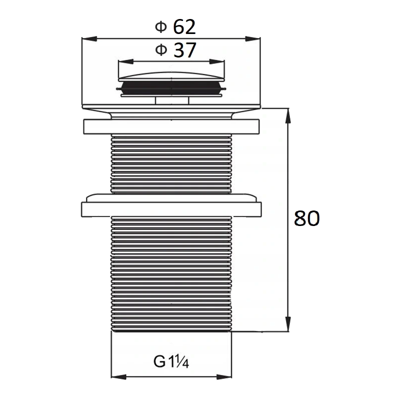 Mexen kleiner runder Klick-Klack Stöpsel, Chrom - 79915-00