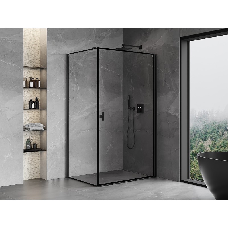 Mexen Mist-B Duschkabine mit rechter Tür 100 x 110 cm, schwarzer Rahmen, schwarz - 8A2T-100-110-70-70-P