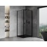 Mexen Mist-B Duschkabine, Anschlag rechts 70 x 70 cm, schwarzer Rahmen, schwarz - 8A2T-070-070-70-70-P