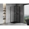 Mexen Mist-B rechte, schwenkbare Duschkabine 90 x 90 cm, schwarzer Rahmen, schwarz - 8A2T-090-090-70-70-P
