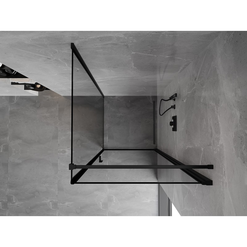 Mexen Mist-B Duschkabine rechts schwenkbar 100 x 100 cm, schwarzer Rahmen, schwarz - 8A2T-100-100-70-70-P