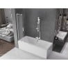 Mexen Velar L Duschabtrennung für die Badewanne, 2-flügelig, 70 x 150 cm, mattiert, weiß - 896-070-003-31-20