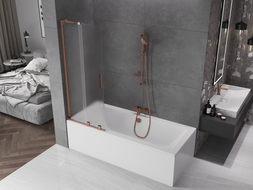 Mexen Velar L Duschabtrennung 2-flügelig verschiebbar 70 x 150 cm, Mattglas, Roségold - 896-070-003-31-60