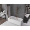 Mexen Velar L Badewannenwand 2-teilig, verschiebbar 70 x 150 cm, matt, gebürstetes Kupfer - 896-070-003-31-65