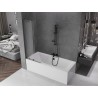 Mexen Velar L 2-flügelige, verschiebbare Badewannenabtrennung 70 x 150 cm, eisglas, gebürstetes Gun Gray - 896-070-003-31-66