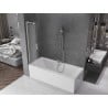 Mexen Velar L Badewannenabtrennung 2-flügelig, schiebbar 70 x 150 cm, matt, gebürsteter Nickel - 896-070-003-31-97
