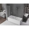 Mexen Velar L Badewannenabtrennung 2-flügelig, schiebbar 70 x 150 cm, matt, gebürsteter Nickel - 896-070-003-31-97