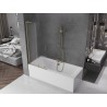 Mexen Velar L Wannen- Duschwand 2-teilig verschiebbar 80 x 150 cm, satiniert, gold - 896-080-003-31-50