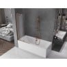 Mexen Velar L Badeabtrennung 2-flügelig schiebbar 80 x 150 cm, matt, gebürstetes Kupfer - 896-080-003-31-65