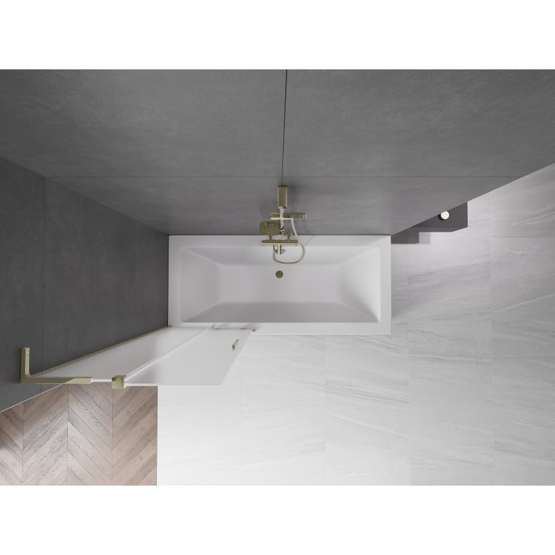 Mexen Velar L Badewannen-Faltwand 2-teilig, schiebbar 75 x 150 cm, matt, gold - 896-075-003-31-50
