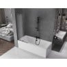 Mexen Velar L Badewannenfaltwand 2-teilig verschiebbar 75 x 150 cm, matt, gebürstetes Gewehrgrau - 896-075-003-31-66
