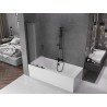 Mexen Velar L Badewannenabtrennung 2-flügelig Schiebetür 85 x 150 cm, gefrostet, schwarz - 896-085-003-31-70