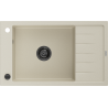 Mexen Elias Granitspüle 1-Becken mit Abtropffläche 795 x 480 mm, beige, schwarzer Siphon - 6511791005-69-B