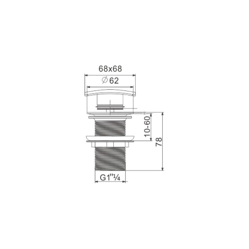 Mexen Klick-Klack-Abflussstopfen quadratisch, gold - 79916-50