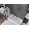 Mexen Velar L Badewannenabtrennung 2-flügelig verschiebbar 95 x 150 cm, matt, chrom - 896-095-003-31-01