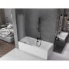 Mexen Velar L Badewannenabtrennung 2-flügelig, verschiebbar 95 x 150 cm, matt, gun gray gebürstet - 896-095-003-31-66