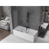 Mexen Velar L Duschabtrennung für Badewanne, 2-flügelig, verschiebbar 90 x 150 cm, matt, Gun Metal - 896-090-003-31-95