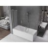 Mexen Velar L Badewannenparavent 2-flüglig Schiebetür 95 x 150 cm, mattiert, gebürstetes Nickel - 896-095-003-31-97