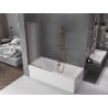 Mexen Velar L Badewannenabtrennung 2-flügelig verschiebbar 100 x 150 cm, satiniert, Roségold - 896-100-003-31-60