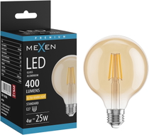 Mexen Vintis LED-Filament-Glühbirne E27, G95, 4W, Warm - 2200K, 400 lm, bernstein - L157-E27-0422-50