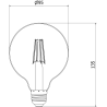 Mexen Vintis LED-Filament-Glühbirne E27, G95, 4W, Warm - 2200K, 400 lm, bernstein - L157-E27-0422-50