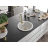 Mexen Diego Granitspüle 1-beckig 488 x 480 mm, weiß, goldener Siphon - 6512481000-20-G