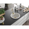 Mexen Diego Granitspüle 1-fach 488 x 480 mm, weiß, goldener Siphon - 6512481000-20-G