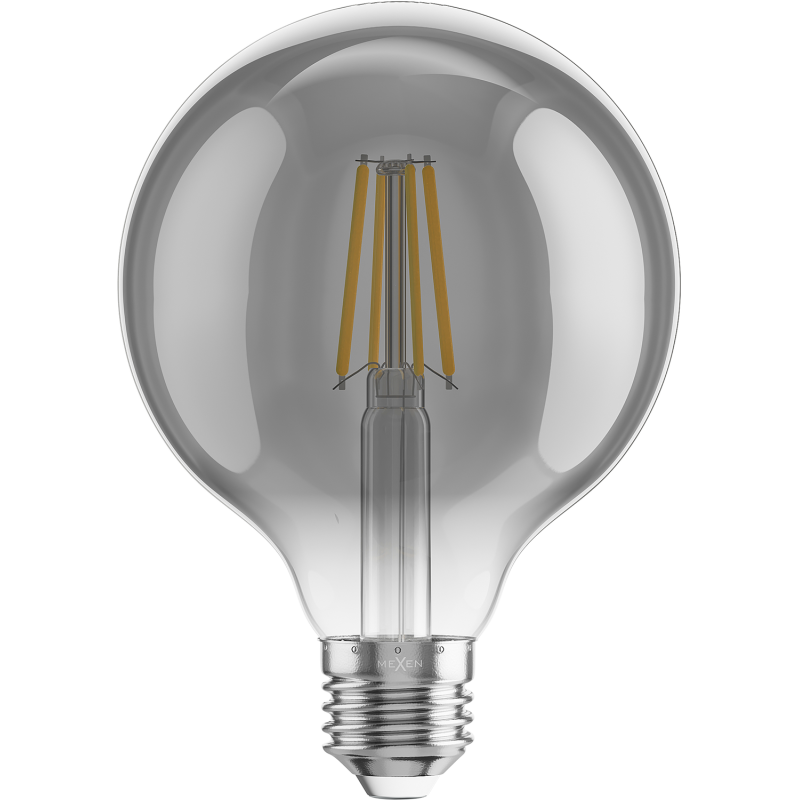 Mexen Vintis LED-Filament-Glühlampe E27, G95, 4W, Warm - 2200K, 280 lm, smoke - L157-E27-0422-70