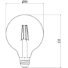 Mexen Vintis LED-Filamentlampe E27, G95, 6W, Warm - 2200K, 600 lm, bernstein - L157-E27-0622-50