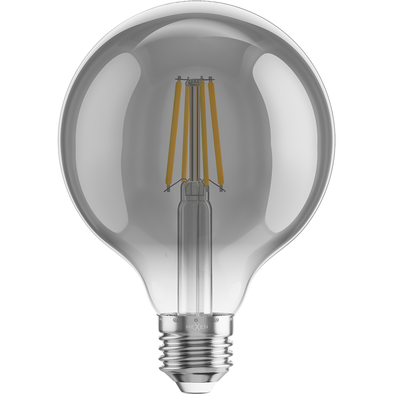 Mexen Vintis LED-Filament-Glühbirne E27, G95, 6W, Warm - 2200K, 450 lm, Rauch - L157-E27-0622-70