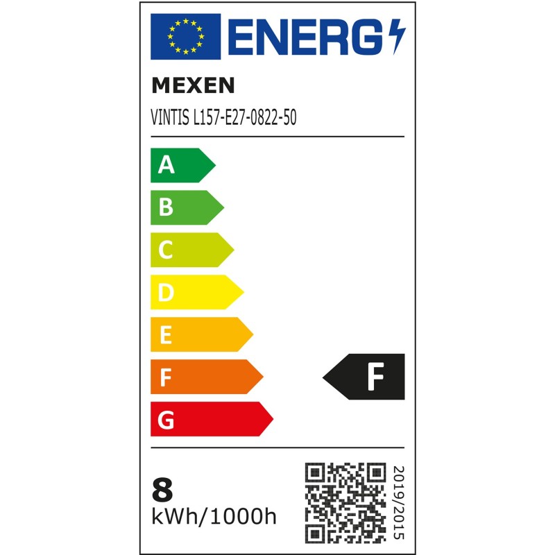 Mexen Vintis LED-Filamentlampe E27, G95, 8W, Warm - 2200K, 750 lm, bernstein - L157-E27-0822-50