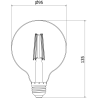 Mexen Vintis LED-Filamentlampe E27, G95, 8W, Warm - 2200K, 600 lm, Rauch - L157-E27-0822-70