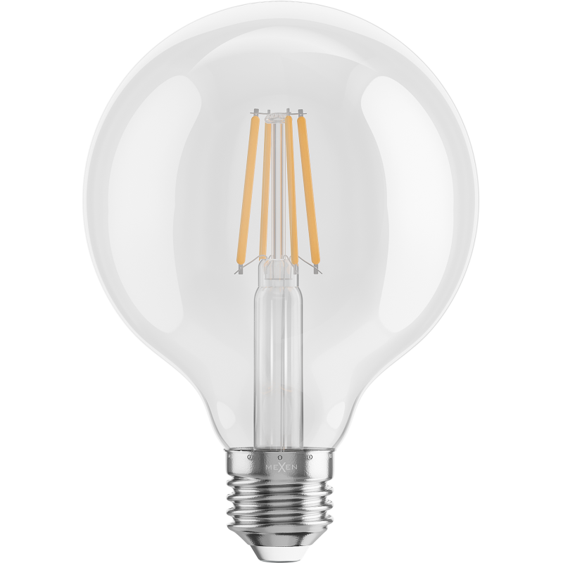 Mexen Vintis LED-Filamentlampe E27, G95, 4W, Warm - 2700K, 470 lm, klar - L157-E27-0427-00