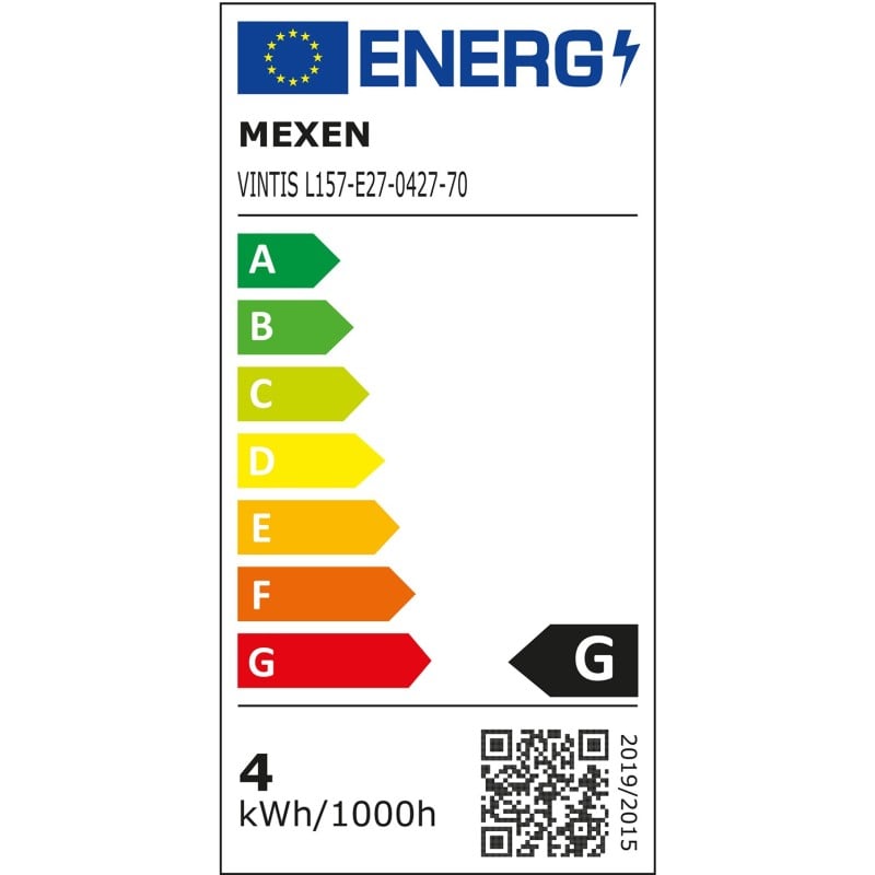 Mexen Vintis LED-Filamentlampe E27, G95, 4W, Warm - 2700K, 300 lm, smoke - L157-E27-0427-70