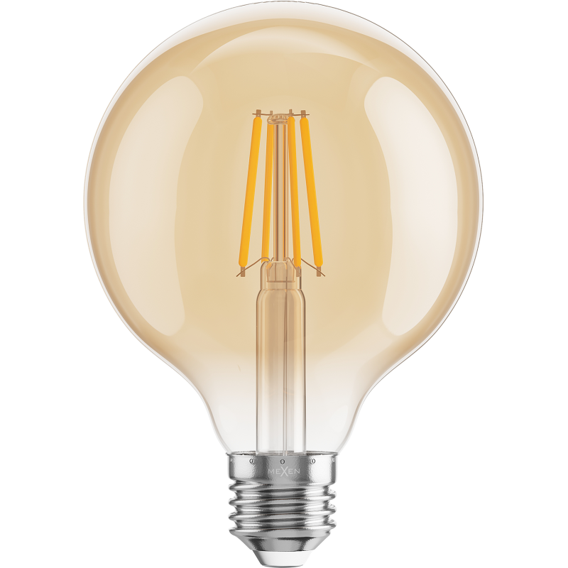 Mexen Vintis LED-Filament-Glühbirne E27, G95, 6W, Warm - 2700K, 600 lm, amber - L157-E27-0627-50