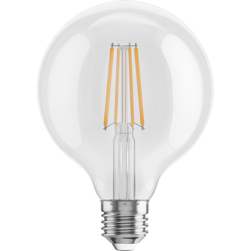 Mexen Vintis LED-Filament-Glühlampe E27, G95, 8W, Warm - 2700K, 1055 lm, klar - L157-E27-0827-00