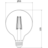 Mexen Vintis LED-Filament-Glühlampe E27, G95, 8W, Warm - 2700K, 1055 lm, klar - L157-E27-0827-00