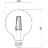 Mexen Vintis LED-Filament-Glühbirne E27, G95, 10W, Warm - 2700K, 1320 lm, klar - L157-E27-1027-00