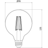 Mexen Vintis LED-Filament-Glühbirne E27, G95, 10W, Neutral - 4000K, 1320 lm, klar - L157-E27-1040-00