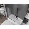 Mexen Velar L Badewannenabtrennung 2-flügelig verschiebbar 110 x 150 cm, matt, gebürstetes Gun Gray - 896-110-003-31-66