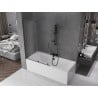 Mexen Velar L Badewannenabtrennung 2-flügelig verschiebbar 110 x 150 cm, matt, gebürstetes Gun Gray - 896-110-003-31-66