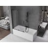 Mexen Velar L Badewannenabtrennung 2-flügelig verschiebbar 110 x 150 cm, satiniert, schwarz - 896-110-003-31-70