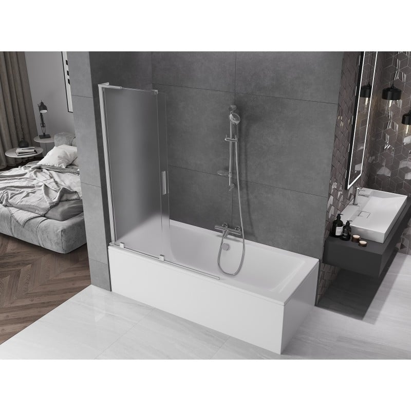 Mexen Velar L 2-flügelige Duschwand, verschiebbar 120 x 150 cm, Frost, Chrom - 896-120-003-31-01