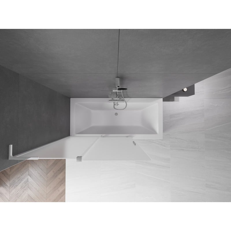 Mexen Velar L 2-flügelige Duschwand, verschiebbar 120 x 150 cm, Frost, Chrom - 896-120-003-31-01