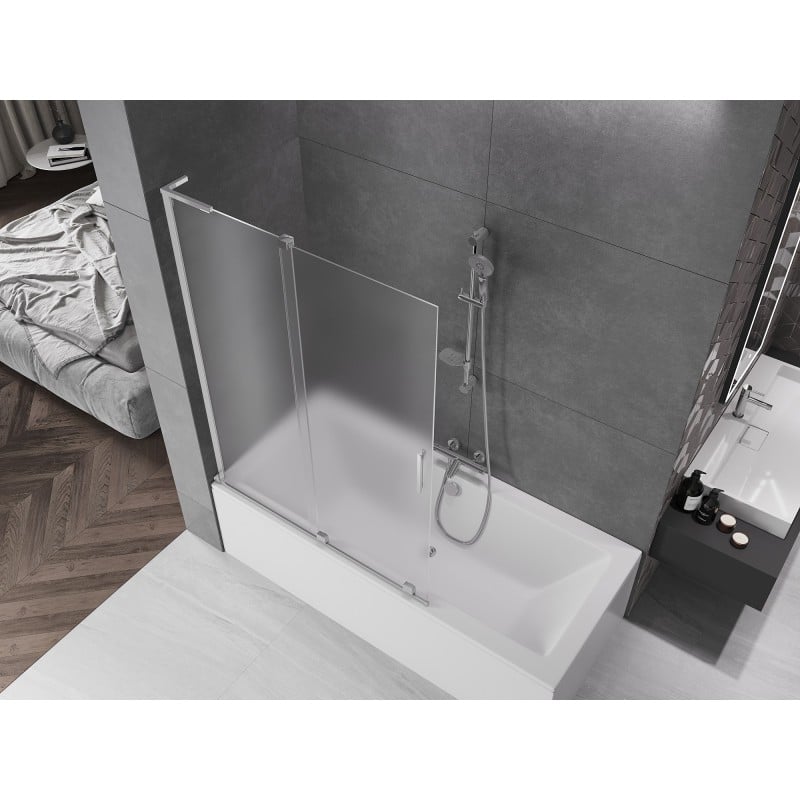 Mexen Velar L 2-flügelige Duschwand, verschiebbar 120 x 150 cm, Frost, Chrom - 896-120-003-31-01
