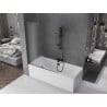 Mexen Velar L Badewannenfaltwand 2-teilig verschiebbar 120 x 150 cm, satiniert, Gun Metal - 896-120-003-31-95