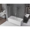 Mexen Velar L Badewannenwand 2-flügelig verschiebbar 120 x 150 cm, Milchglas, gebürstetes Nickel - 896-120-003-31-97